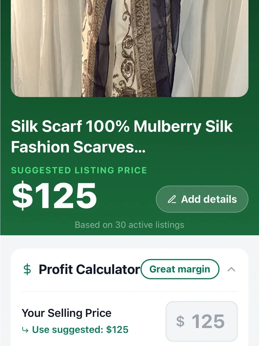 Vintage 100% silk scarf. NWT